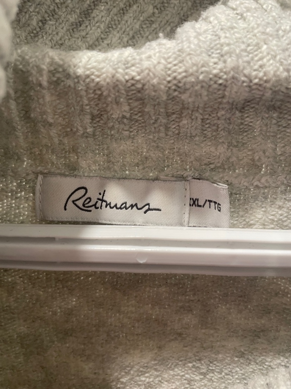 Reitmans Gray and Cream Cowl Neck Colorblock Sweater - Picture 2 of 5